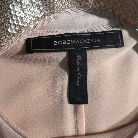 BCBG Maxazria Bianca Sequins Bare Pink Flowy Tunic Top Size XS - Picture 8 of 10